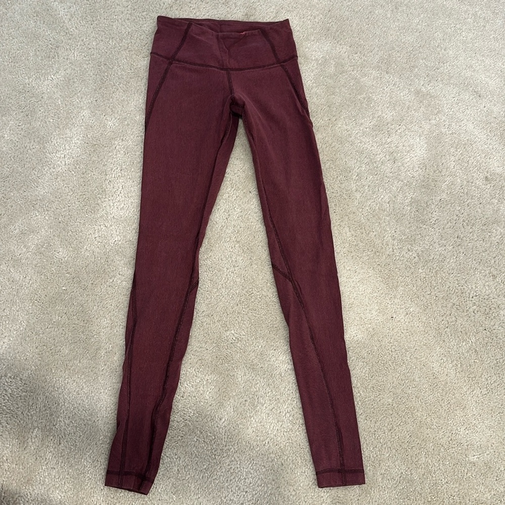 Maroon Lululemon full length leggings
